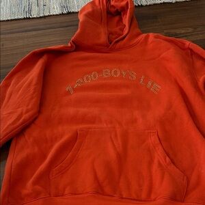 Boys Lie Orange Hoodie with Gold Accents
